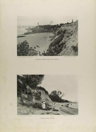 "Zwischen Wittenbergen und Schulau" und "Elbstrand bei Schulau" aus der Mappe "Neue malerische Bilder aus der Freien und Hansestadt Hamburg und ihrer Umgebung"