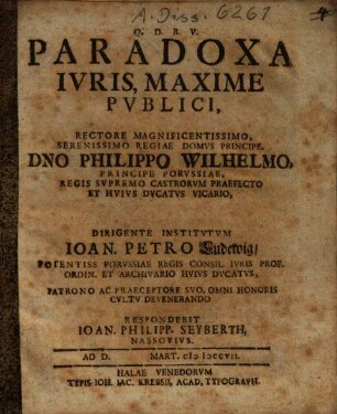 Paradoxa Iuris Maxime Publici