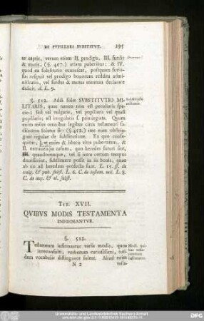 Tit. XVII. Quibus Modis Testamenta Infirmantur.
