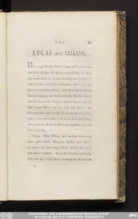 Lycas und Milon.