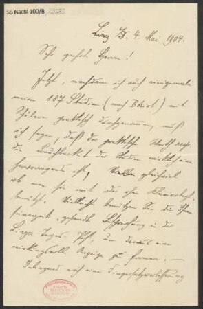 Brief an B. Schott's Söhne : 04.05.1904