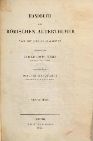 Handbuch der römischen Alterthümer. 4