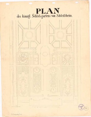Gartenplan des königlichen Schloßgartens von Schleißheim: Plan des königlichen Schloßgartens von Schleißheim