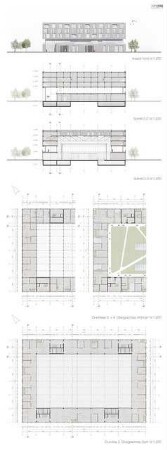 Transformation TXL - Vom Flugfeld zum Lebensraum Schinkelwettbewerb 2013: Ansicht, Schnitte, Grundrisse 1:200