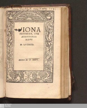 Iona Propheta : Cvm Annotationibvs M. Lvtheri