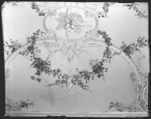 Potsdam, Neues Palais, Schlafzimmer, R.: 212, Decke Mitte, östl. Teil des Deckenspiegels.