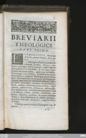 Breviarii Theologici ...