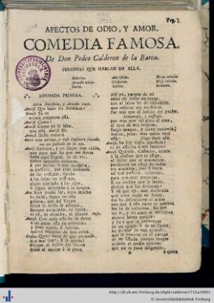 Afectos de odio, y amor