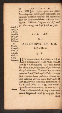 Tit. XI De Abbatibus Et Monachis.