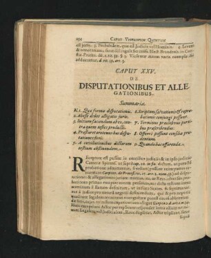 Caput XXV. De Disputationibus Et Allegationibus.