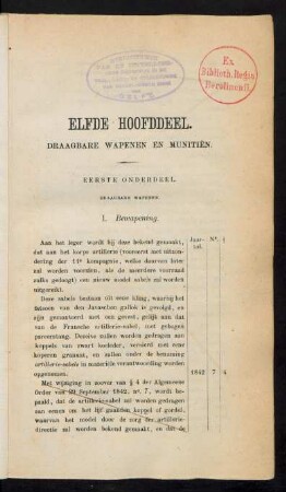 Elfde hoofddeel. Draagbare wapenen en munitien