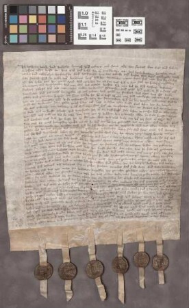 Friedberg: Kaufbrief über das von Wilhelm Weise und Wilhelm Heinrich und Eckart seinen Söhnen, alle v. Fauerbach an Gilbrecht Weise v. Fauerbach, ...