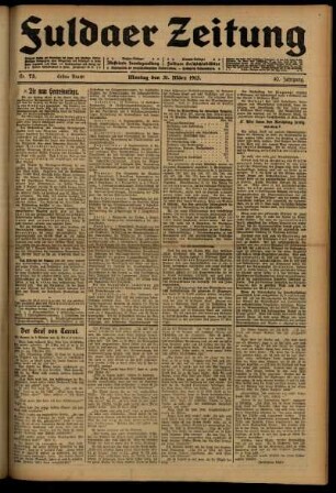 Erste Ausgabe vom Montag, den 31. März 1913.