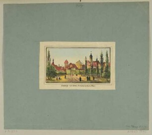 Das Grimmaische Tor in Leipzig von Osten über den Vorplatz (heute Augustusplatz)