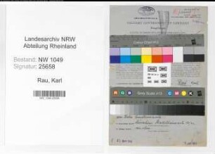 Entnazifizierung Karl Rau , geb. 01.12.1903 (Elektriker)