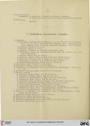 Oeffentliche akademische Anstalten