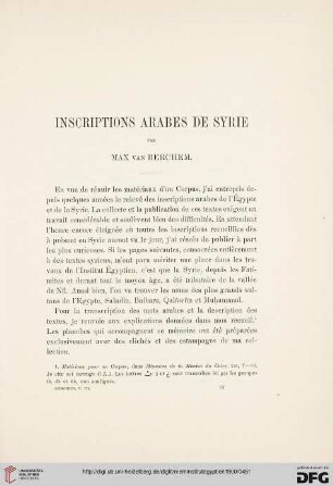 3: Inscriptions arabes de Syrie