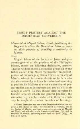 Jesuit protest against the Dominican university