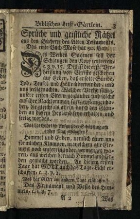 Sprüche und geistliche Raetzel aus den Buechern des Alten Testaments
