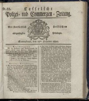 Nr. 82, Sonnabend den 13ten October. 1821