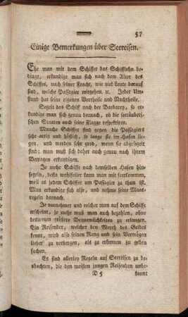 Einige Bemerkungen über Seereisen