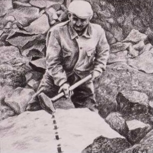 Steinklopfer : Linhala, Ulla, Steinklopfer, Lithographie, 1973