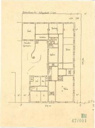 Fischer, Theodor; München, Luisenstr. 49; Wohnhaus - Grundriss EG