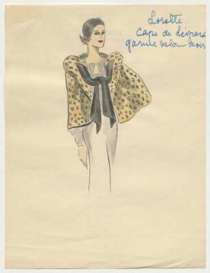 Lorette Cape de Léopard garnie velour noir (Materialtitel)