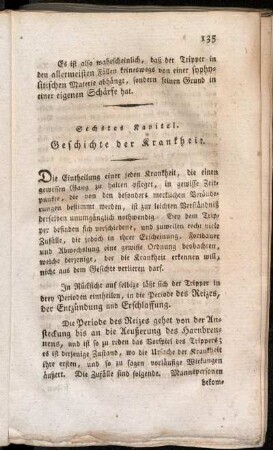 Sechstes Kapitel. Geschichte der Krankheit.