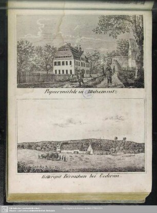 Papiermühle in Altchemnitz. - Rittergut Börnichen bei Oederan