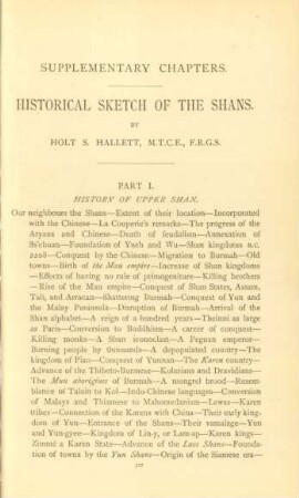 Part I. History of upper Shan