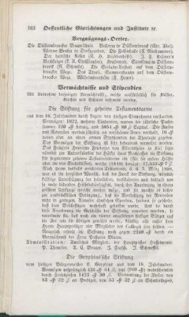 Vergnügungs-Oerter. Vermächtnisse und Stipendien.