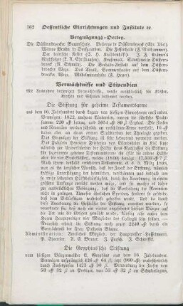 Vergnügungs-Oerter. Vermächtnisse und Stipendien.