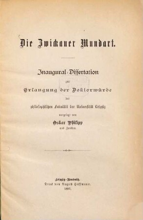 Die Zwickauer Mundart