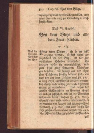 VI. Capitel. Von dem Blitze und anderen Feuer-Zeichen