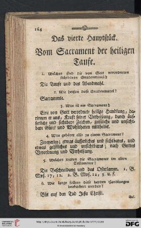 Das vierte Hauptstueck: Vom Sacrament der heiligen Taufe