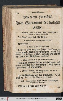 Das vierte Hauptstueck: Vom Sacrament der heiligen Taufe