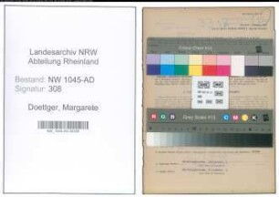 Entnazifizierung Margarete Doettger , geb. 10.06.1921 (Angestellte)