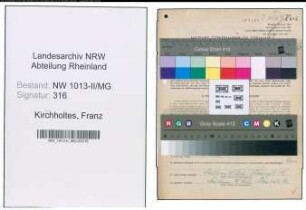 Entnazifizierung Franz Kirchholtes , geb. 31.07.1900 (Ingenieur)