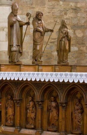 Frankreich. Auvergne. Cantal. Maurs. Kirche. 14 Jahrhundert. Holzfiguren. 15 Jahrhundert