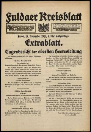 Ausgabe vom Samstag, den 18. November 1916.