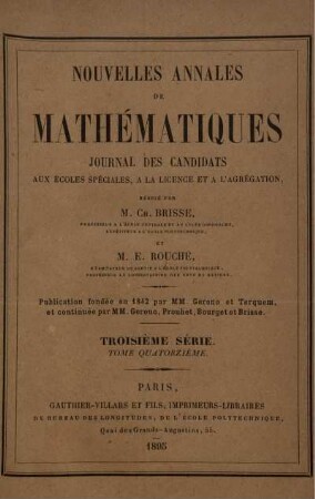 54: Nouvelles annales de mathématiques