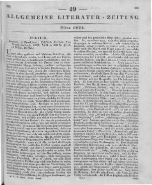 Hegewisch, F. H.: Politische Freiheit. Leipzig: Brockhaus 1832