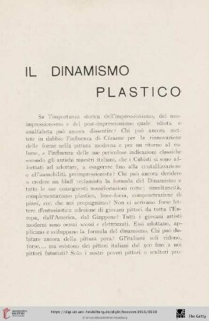 Il dinamismo plastico