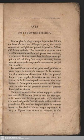 Avis sur la quatriéme édition