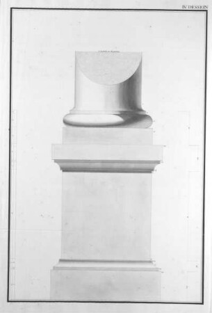 Toskanische Säulenordnung, IV. Zeichnung : Bodt, Jean de. Toskanische Säulenordnung, IV. Zeichnung. Feder, Tusche, laviert; 51,8 x 37,7 cm. 1. H. 18. Jh.. Aus: 7 Artikeldie architektonischeKunstlehre betreffend (Säulenordnung), Blatt 20. Dresden: SLUB Mscr. Dresd. B 67