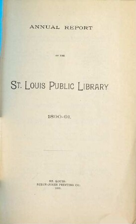 Annual report. 1890/91