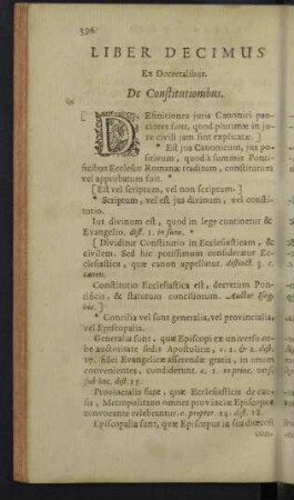 Liber decimus. Ex Decretalibus. De Constitutionibus.