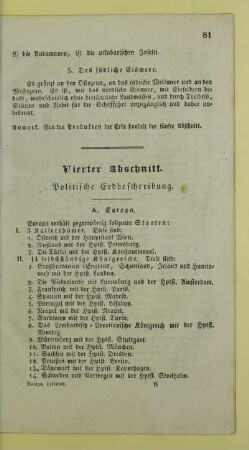Vierter Abschnitt. Politische Erdbeschreibung
