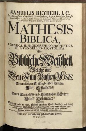 1: Mathesis Mosaica